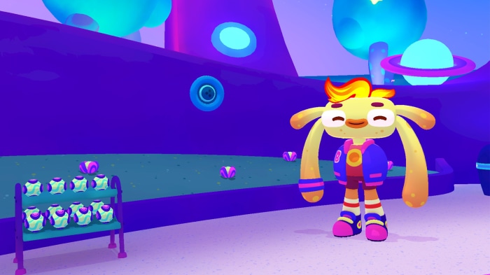 Honk character in a colorful alien world