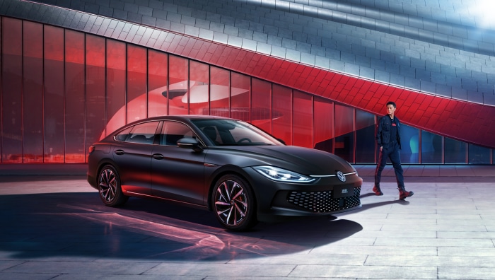 Volkswagen Lamando L sedan with a man