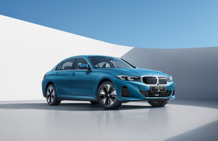 Blue BMW i3 Sedan 4K