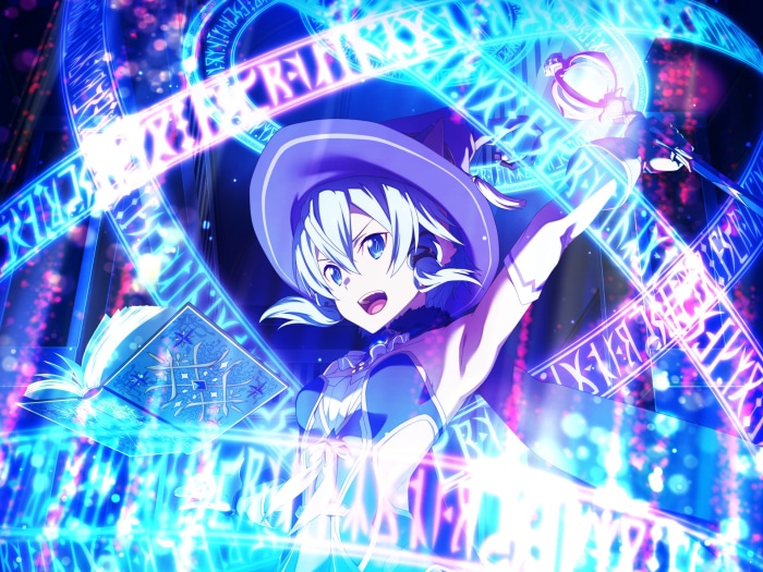 Sinon from Sword Art Online casting a spell