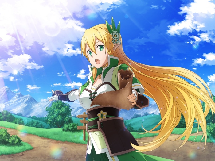 Leafa from Sword Art Online in a landscape