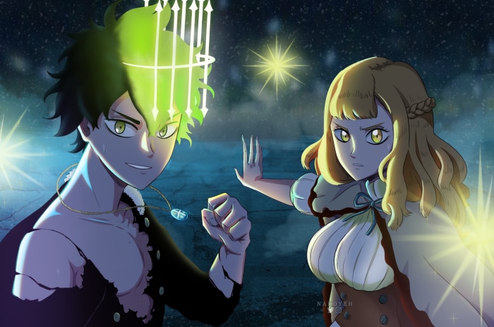 Yuno and Mimosa Vermillion from Black Clover