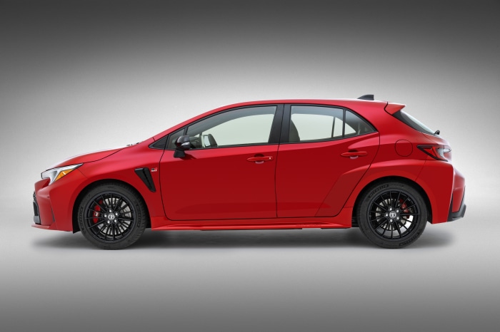 Red Toyota GR Corolla Hatchback Side View