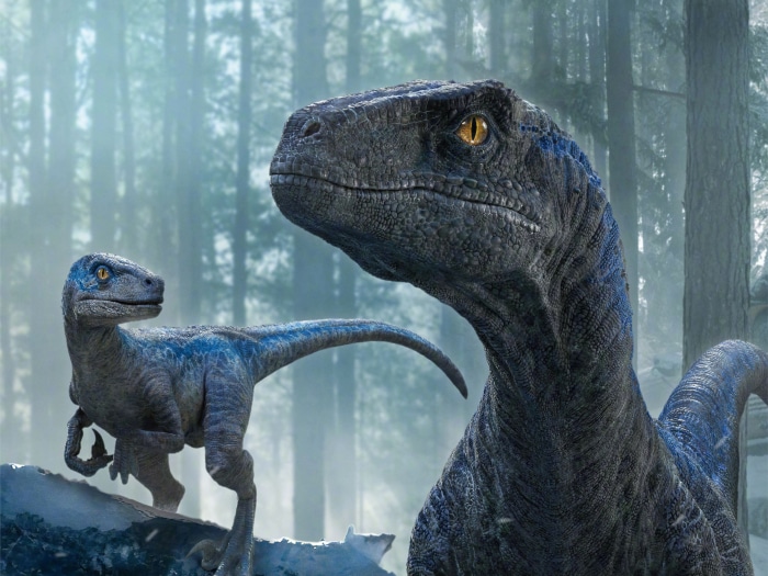 Two Velociraptors in a Forest