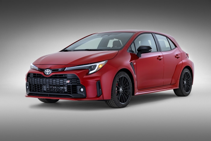 Red Toyota GR Corolla hatchback