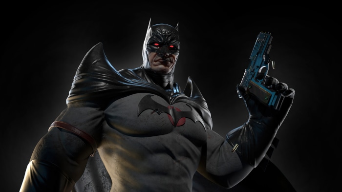 Batman holding a gun