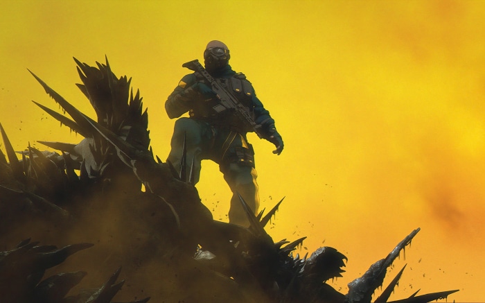 Soldier with rifle on alien terrain in Tom Clancy's Rainbow Six Extraction