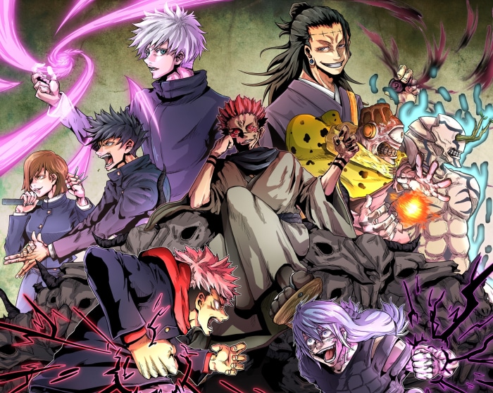 Jujutsu Kaisen characters Satoru Gojo, Yuji Itadori, Sukuna
