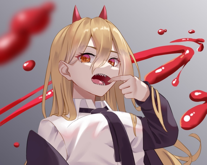 Power from Chainsaw Man with blood