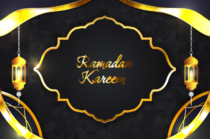 Ramadan Kareem Islamic Greeting with Lanterns