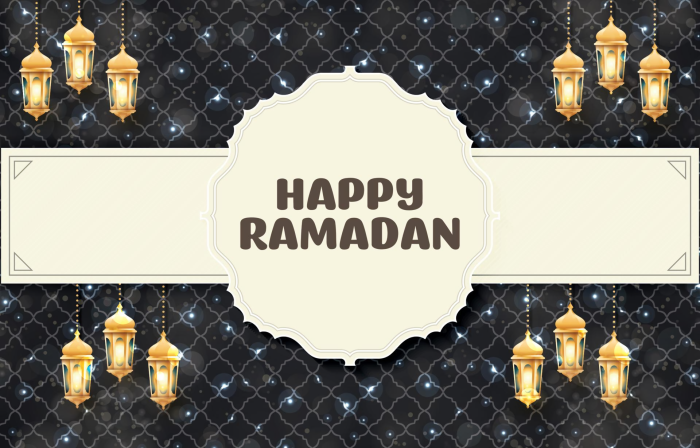 Happy Ramadan lanterns and pattern