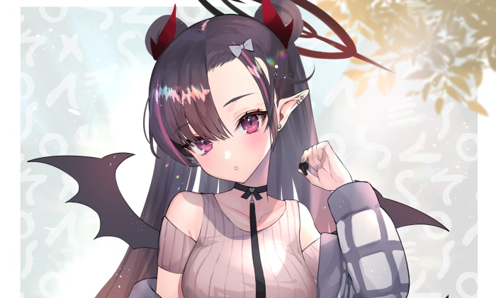 Anime girl with horns and wings