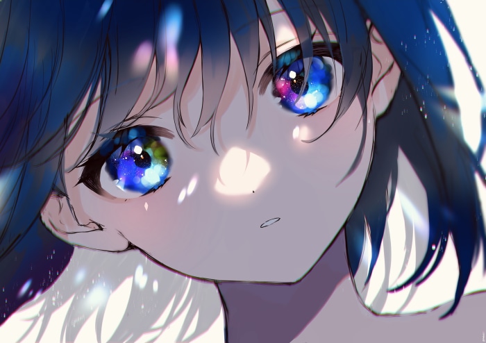 Girl with galaxy eyes 4K