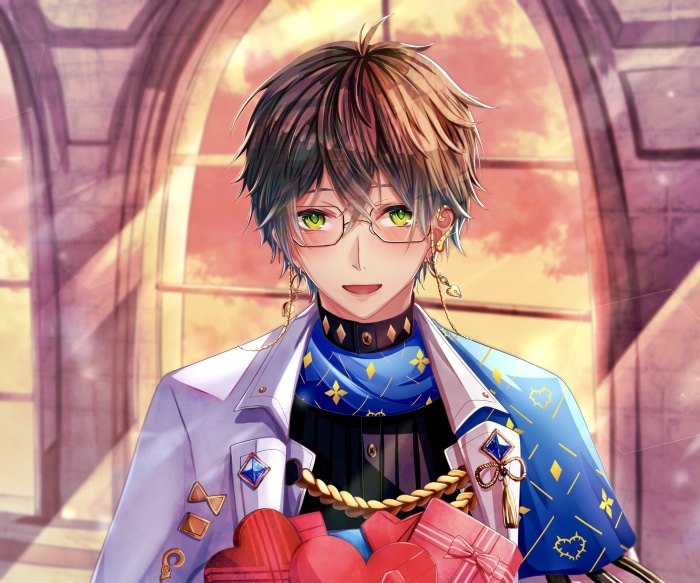 Ike Eveland from Nijisanji holding Valentine's gifts