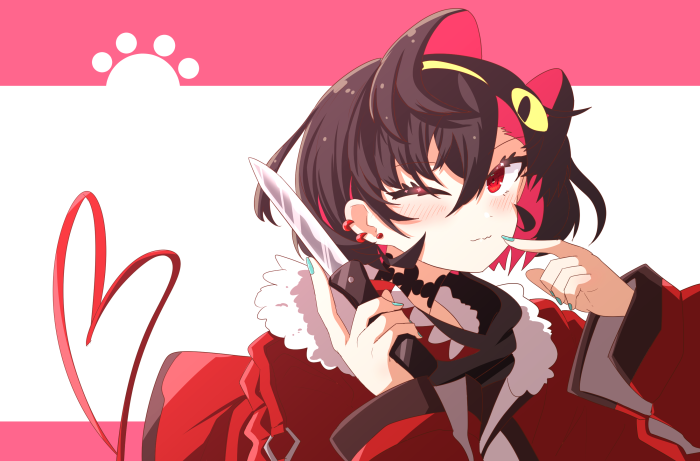 Ko Yami from Nijisanji holding a knife