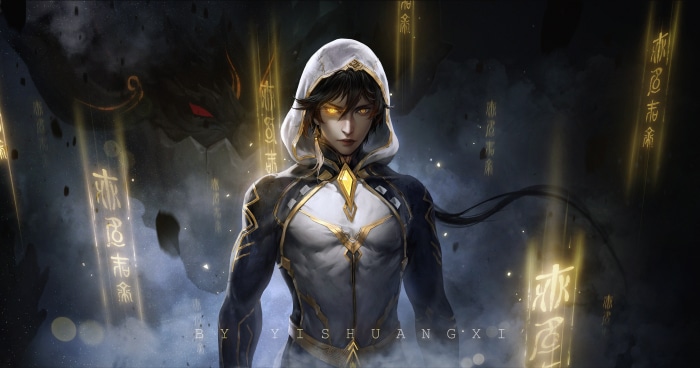 Zhongli from Genshin Impact with Dragon