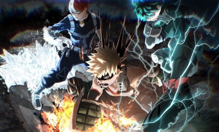 My Hero Academia: Midoriya, Bakugou, and Todoroki