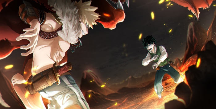 Izuku Midoriya and Katsuki Bakugou from My Hero Academia 4K