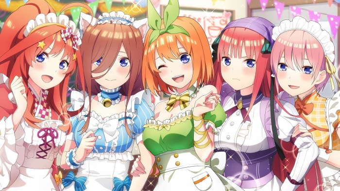 The Quintessential Quintuplets: Itsuki, Miku, Yotsuba, Nino, and Ichika in Maid Outfits