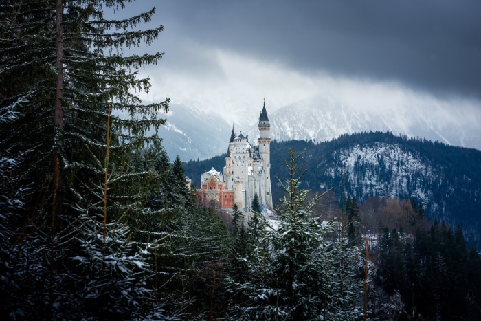 Neuschwanstein Castle in Bavarian Alps, Germany
