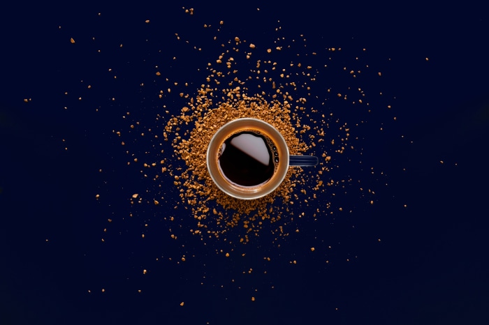 Cup of Coffee with Instant Coffee Granules