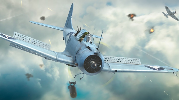 Douglas SBD Dauntless in aerial combat