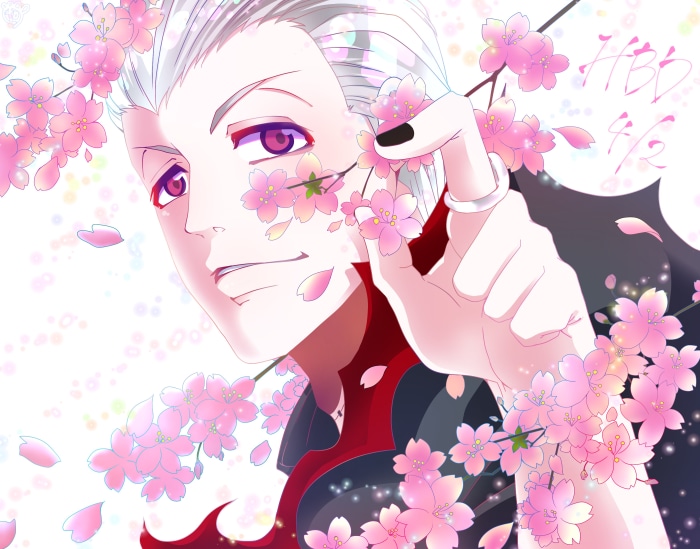 Hidan from Naruto with Cherry Blossoms