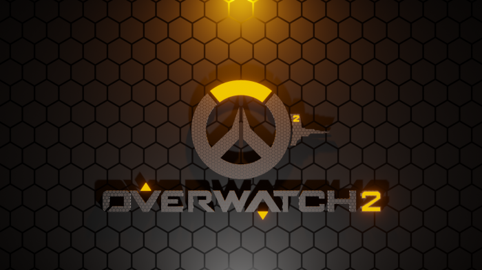 Overwatch 2 Logo and Title on Hexagonal Background