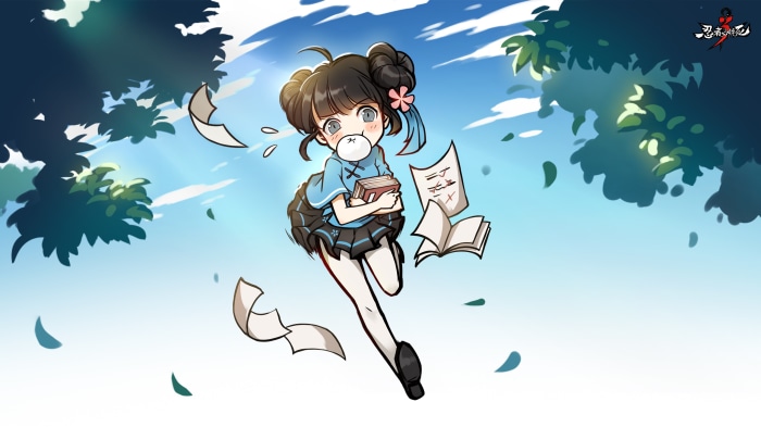 Girl with books and papers in Ninja Must Die 3