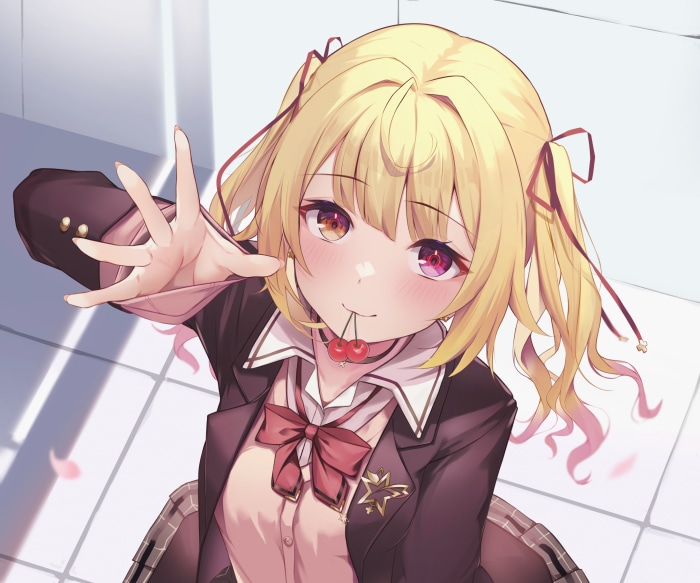 Hoshikawa Sara from Nijisanji with Cherries