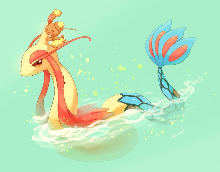 Milotic and Buneary from Pokémon