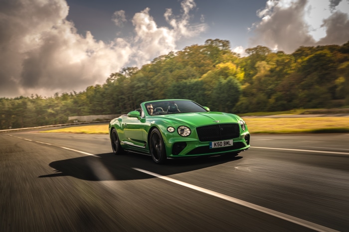 Green Bentley Continental GT V8 Convertible 4K