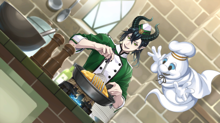 Malleus Draconia cooking in a kitchen