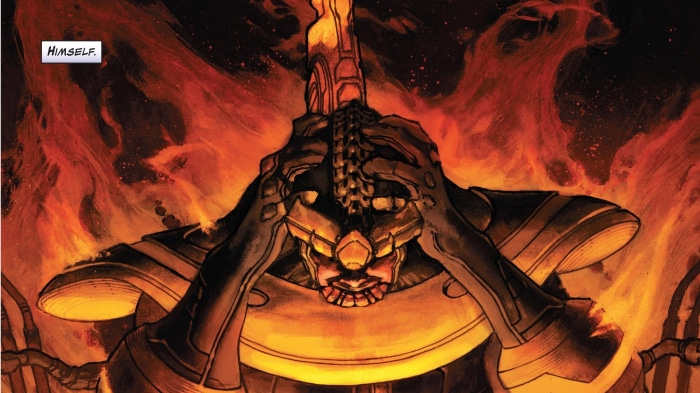 Thanos in flames