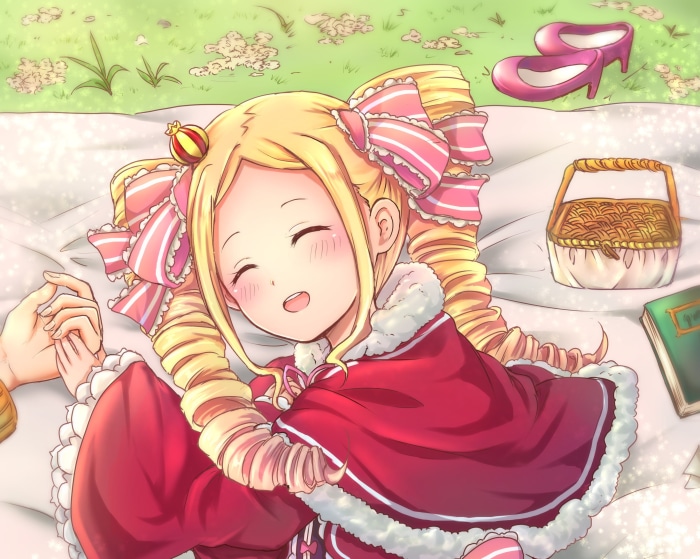 Beatrice from Re:ZERO relaxing on a blanket