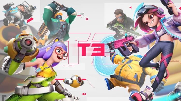 T3 Arena characters with weapons