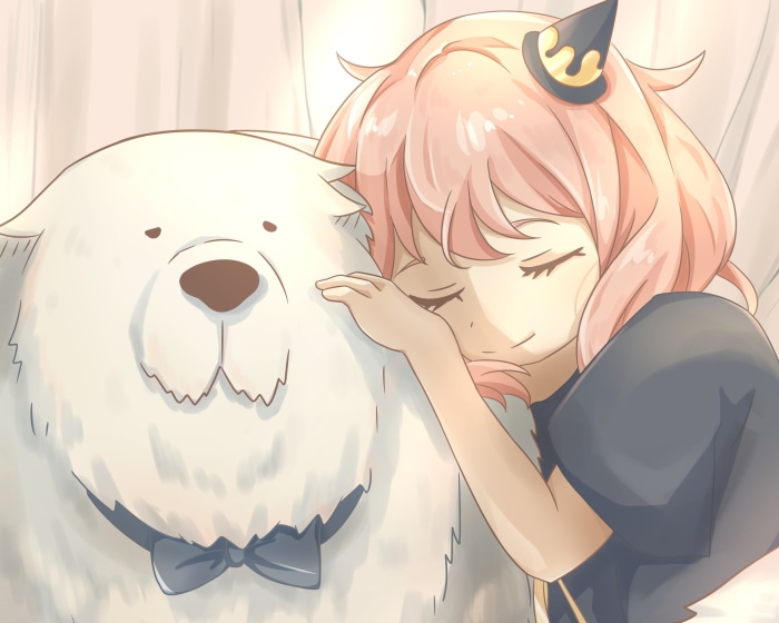 Anya Forger and Bond from Spy X Family sleeping