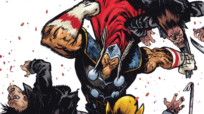 Beta Ray Bill fighting attackers