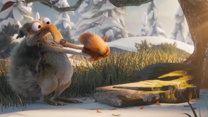 Scrat from Ice Age holding an acorn