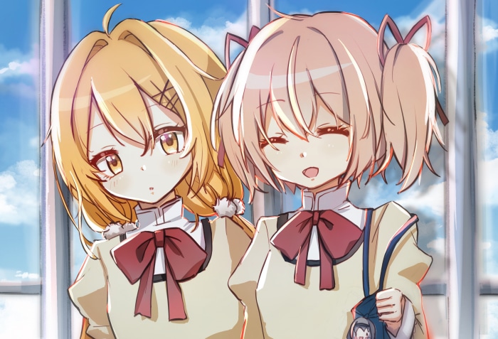 Two girls from Puella Magi Madoka Magica