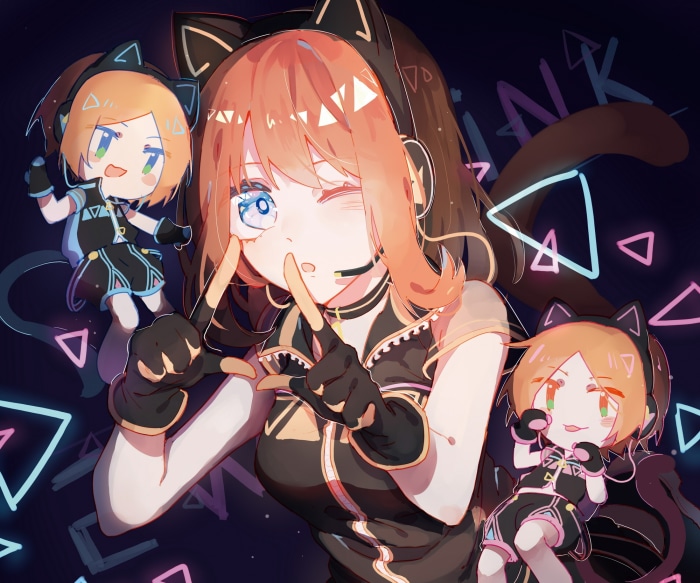 Anzu from Ensemble Stars! with chibi characters