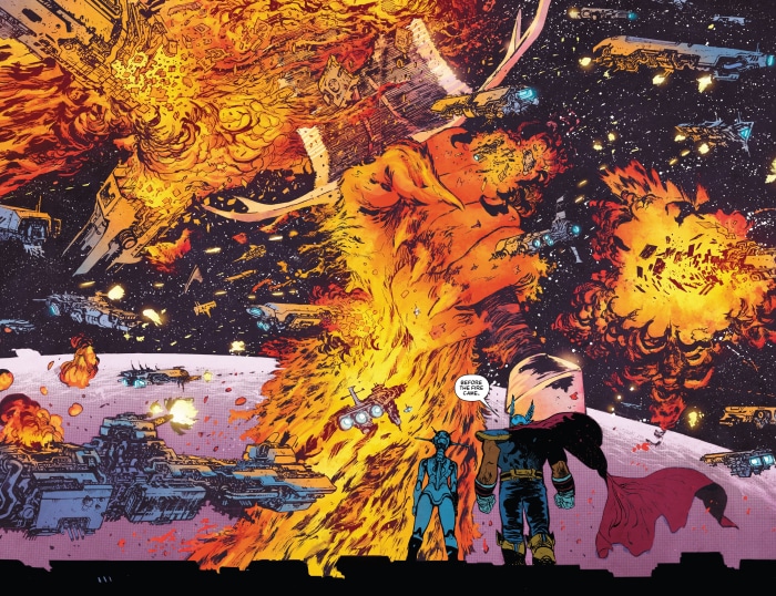 Thor and Beta Ray Bill in Space Battle