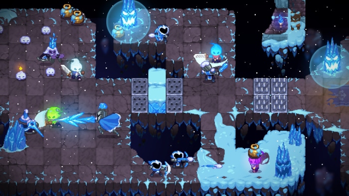 Ember Knights characters in a snowy dungeon