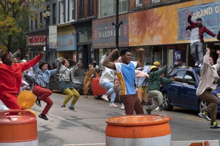 Sneakerella: Chosen Jacobs and friends dancing in the street