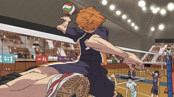 Shoyo Hinata from Haikyu!! playing volleyball