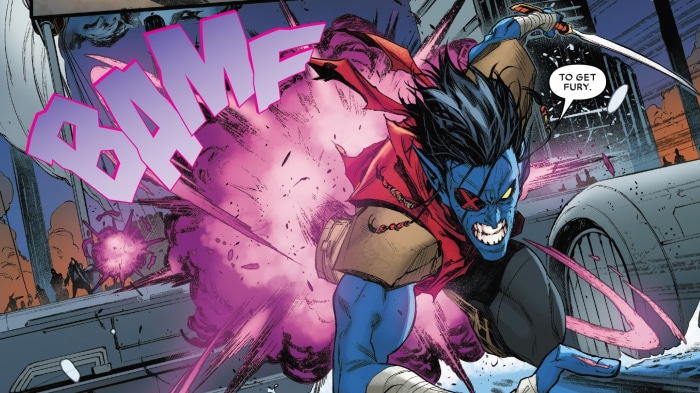 Nightcrawler from X-Men fighting