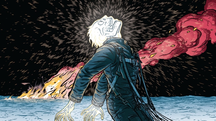 Negative Man from Doom Patrol in explosion