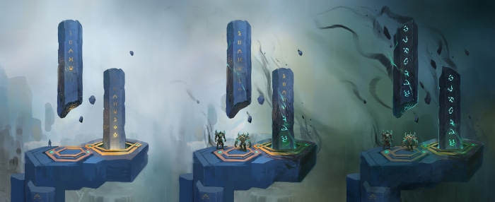World of Warcraft floating stones with runes
