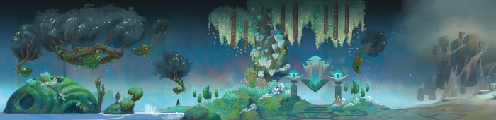 World of Warcraft 4K landscape with floating islands and trees