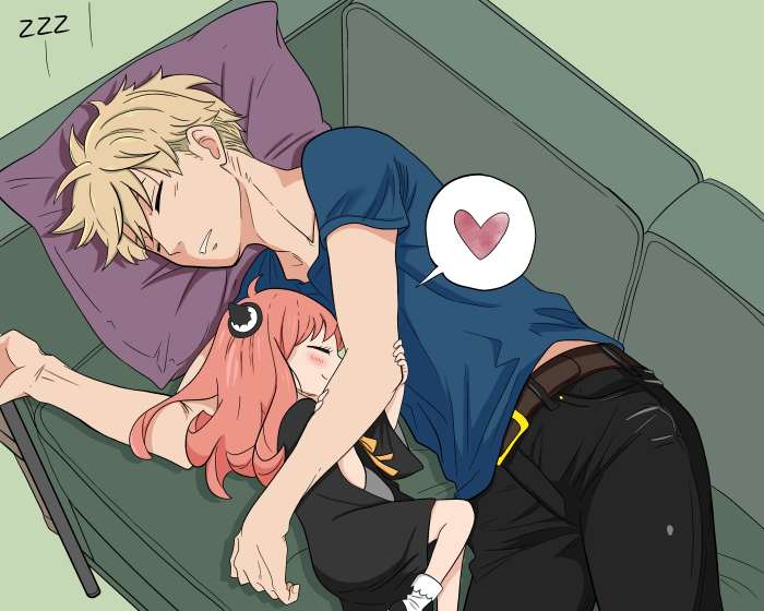 Anya and Loid Forger from Spy X Family sleeping